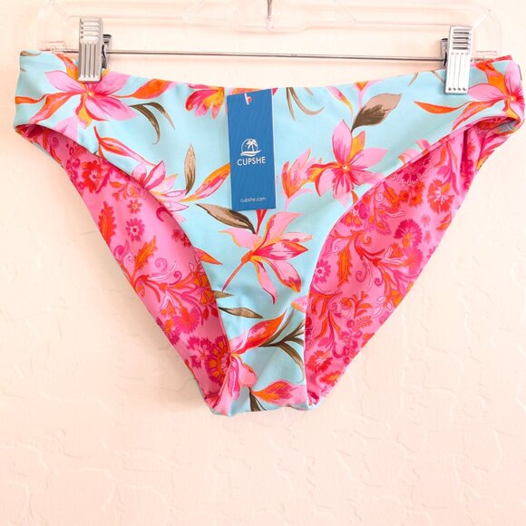 CUPSHE Bikini Bottom M Multicolor Floral Swimwear - Picture 2 of 10